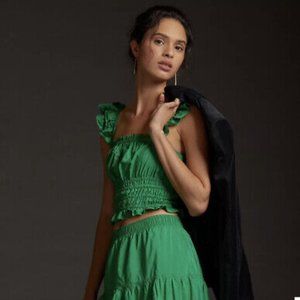 Green Maeve Smocked Tank and Skirt Set NWOT